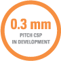 0.3 mm pitch CSP in development!